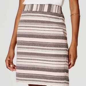 LOFT Pink, Black and White Pencil Skirt Knee-Length Work Size 8